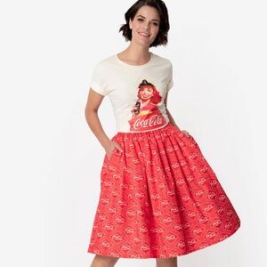 Coca Cola Vibrant Red A-Line Skirt